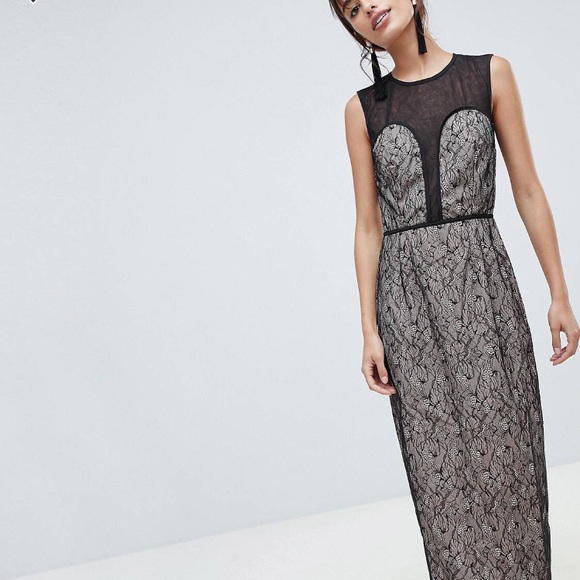 NWT • ASOS LITTLE MISTRESS Sleeveless Lace Maxi - Picture 3 of 14